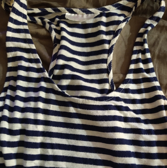Navy & White Racer Back Striped High/Low Maxi - Picture 3 of 8